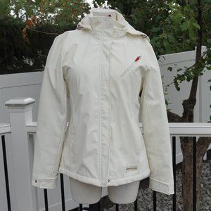 White with Red Trim Winter Coat